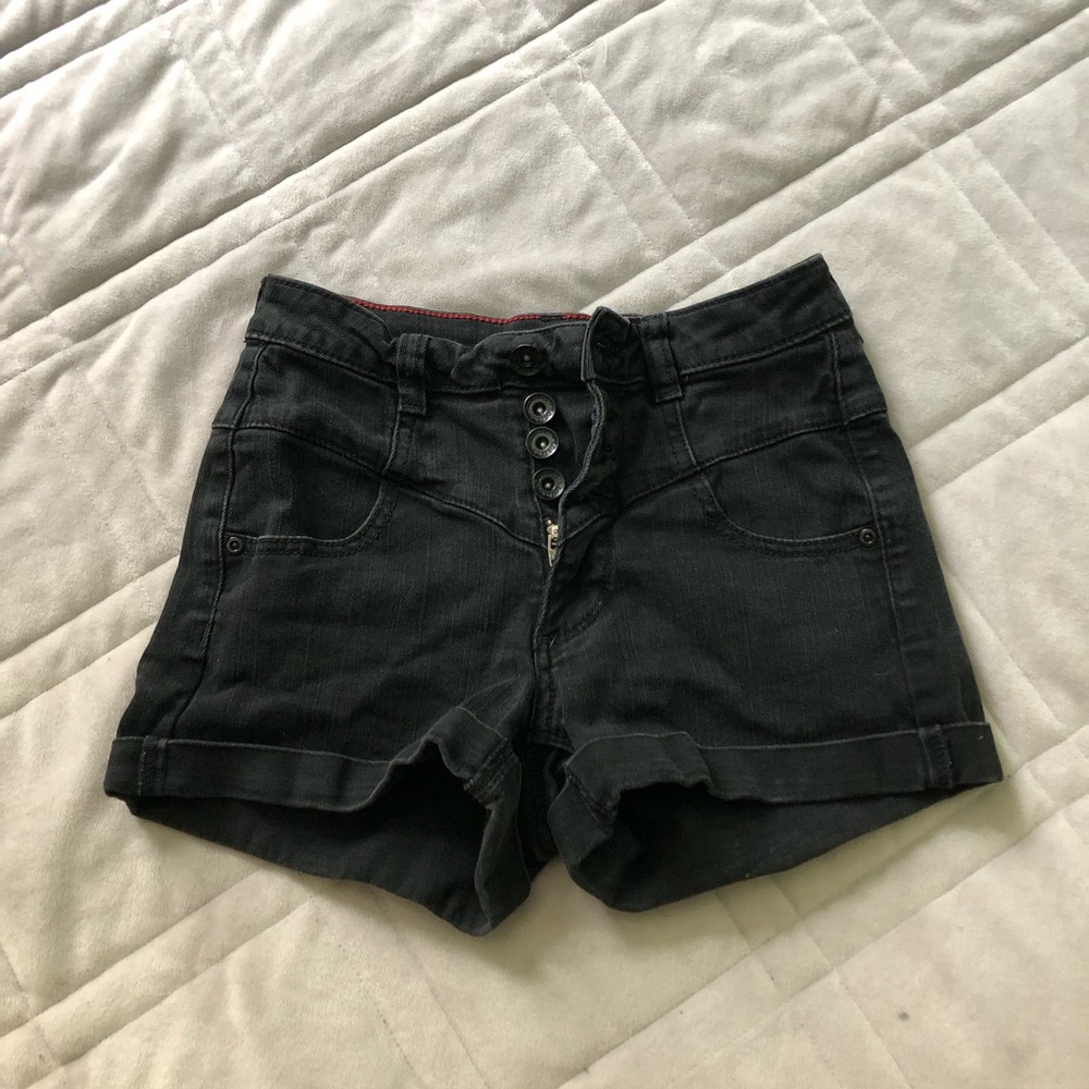Hot Topic Black High Waisted Jean Shorts